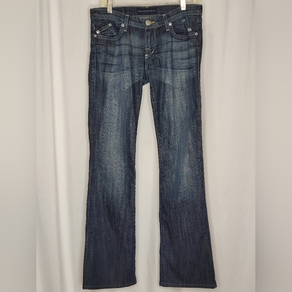 Rock & Republic Distressed Low Rise Boot Cut Jeans - Size W29  L31  ** ALTERED - Picture 1 of 16